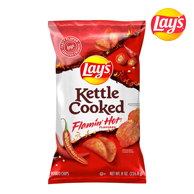 미국 레이즈 캐틀쿡 감자칩 플레이밍 핫 매운맛 스낵 과자 8oz 226.8g