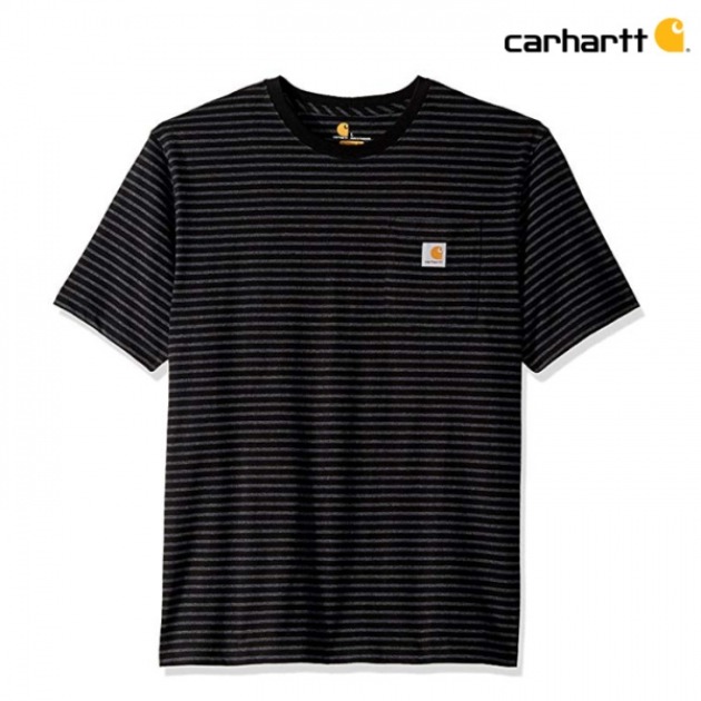 칼하트 포켓 반팔 티셔츠 K87-Black Stripe / 사이즈 : S