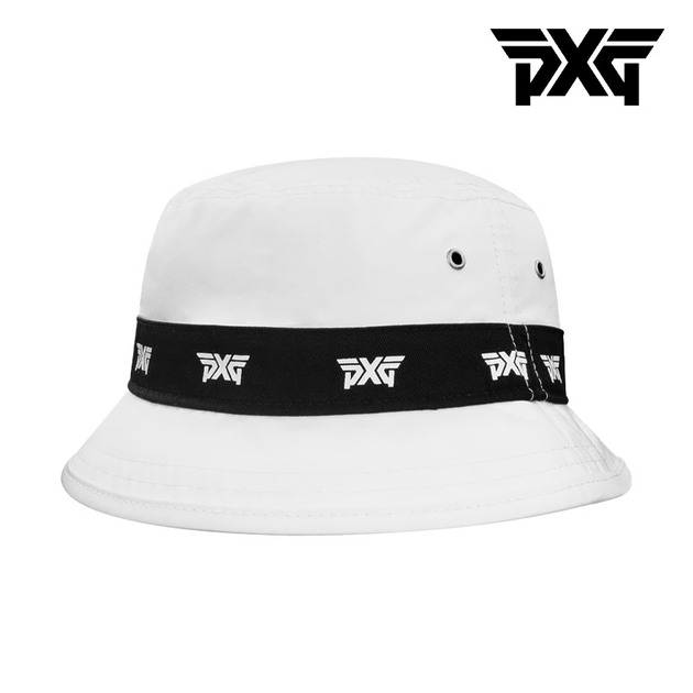 PXG 로고리피트 버킷햇 골프 벙거지 모자 화이트